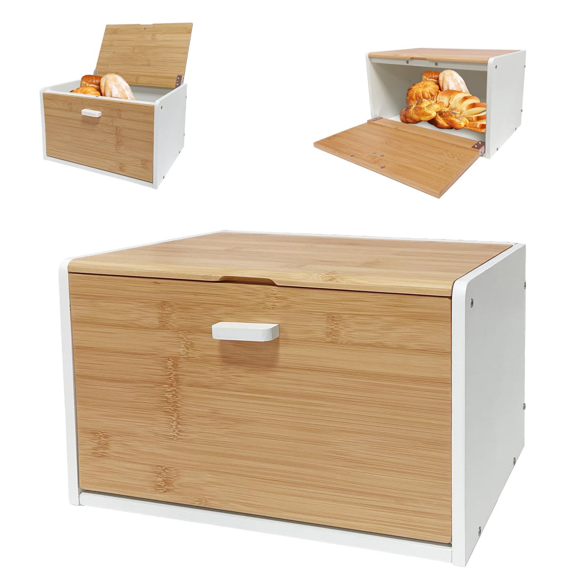 MinBoo bamboo bread box top view highlights accessible design for quick bread.