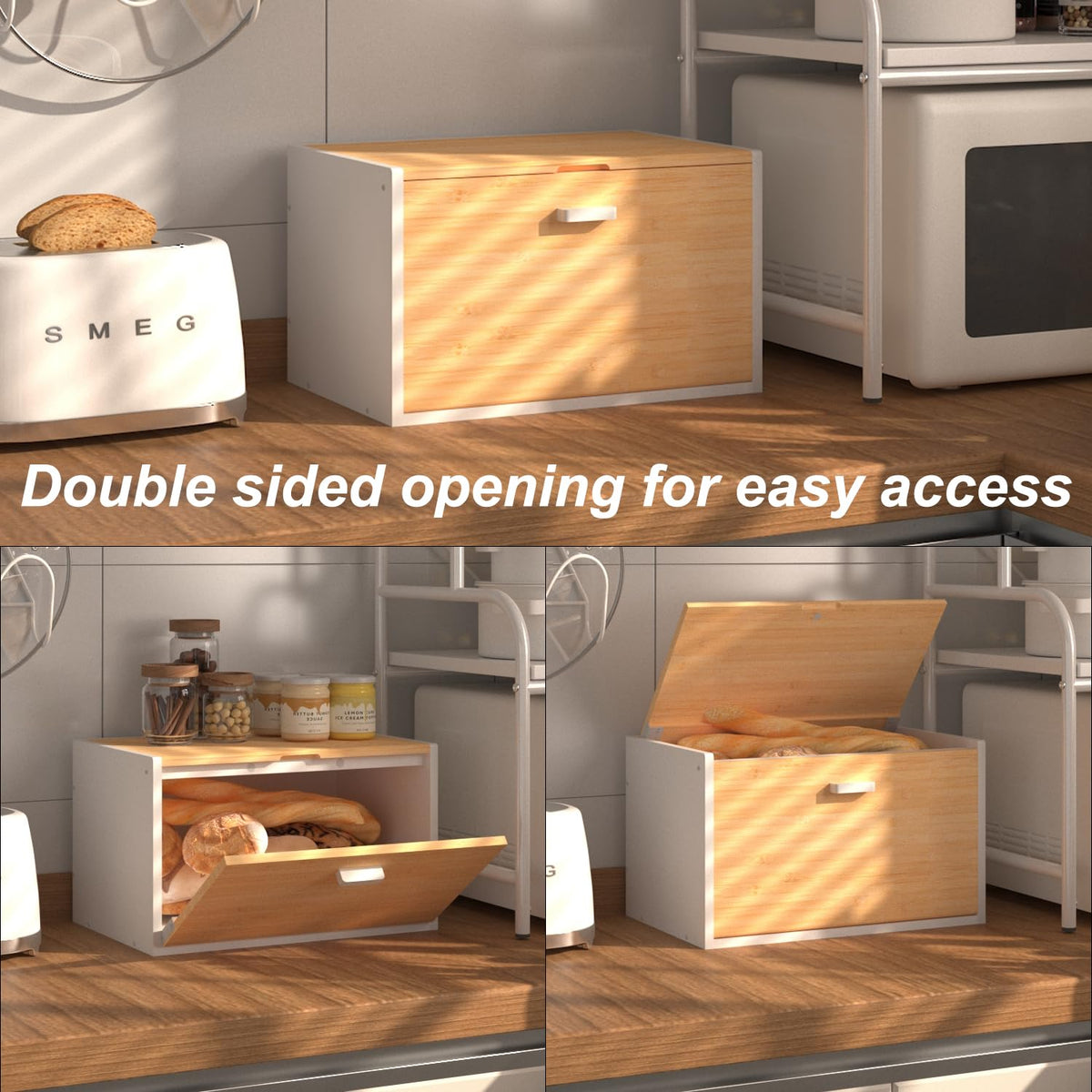 MinBoo bamboo bread box ships with simple assembly.