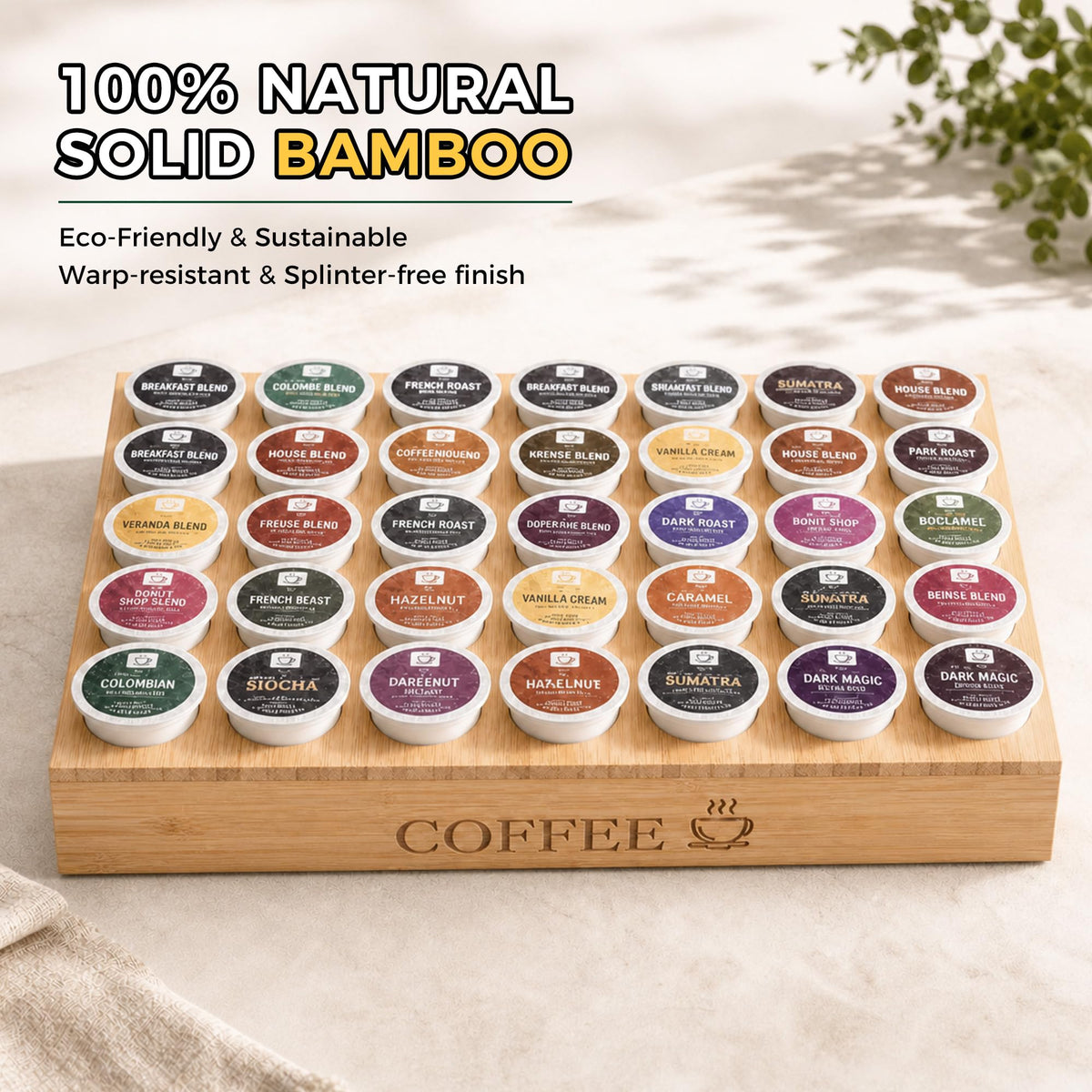 Close-up of bamboo grain on MinBoo drawer organizer displaying durability