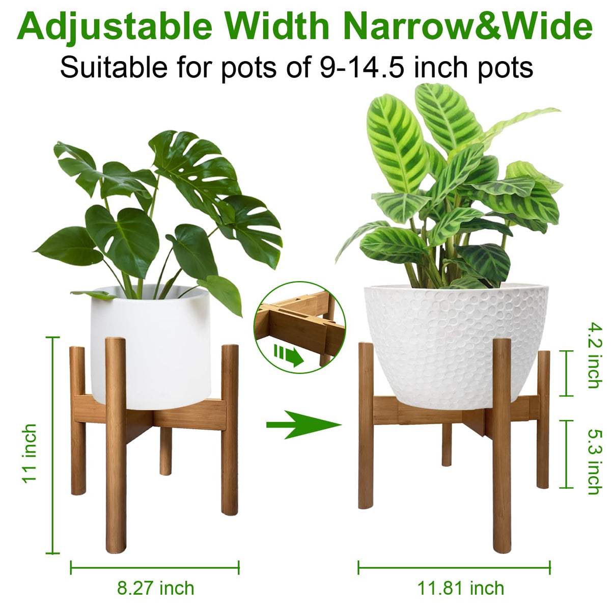 Close-up of bamboo finish on the MinBoo stand, durable and eco-friendly.
