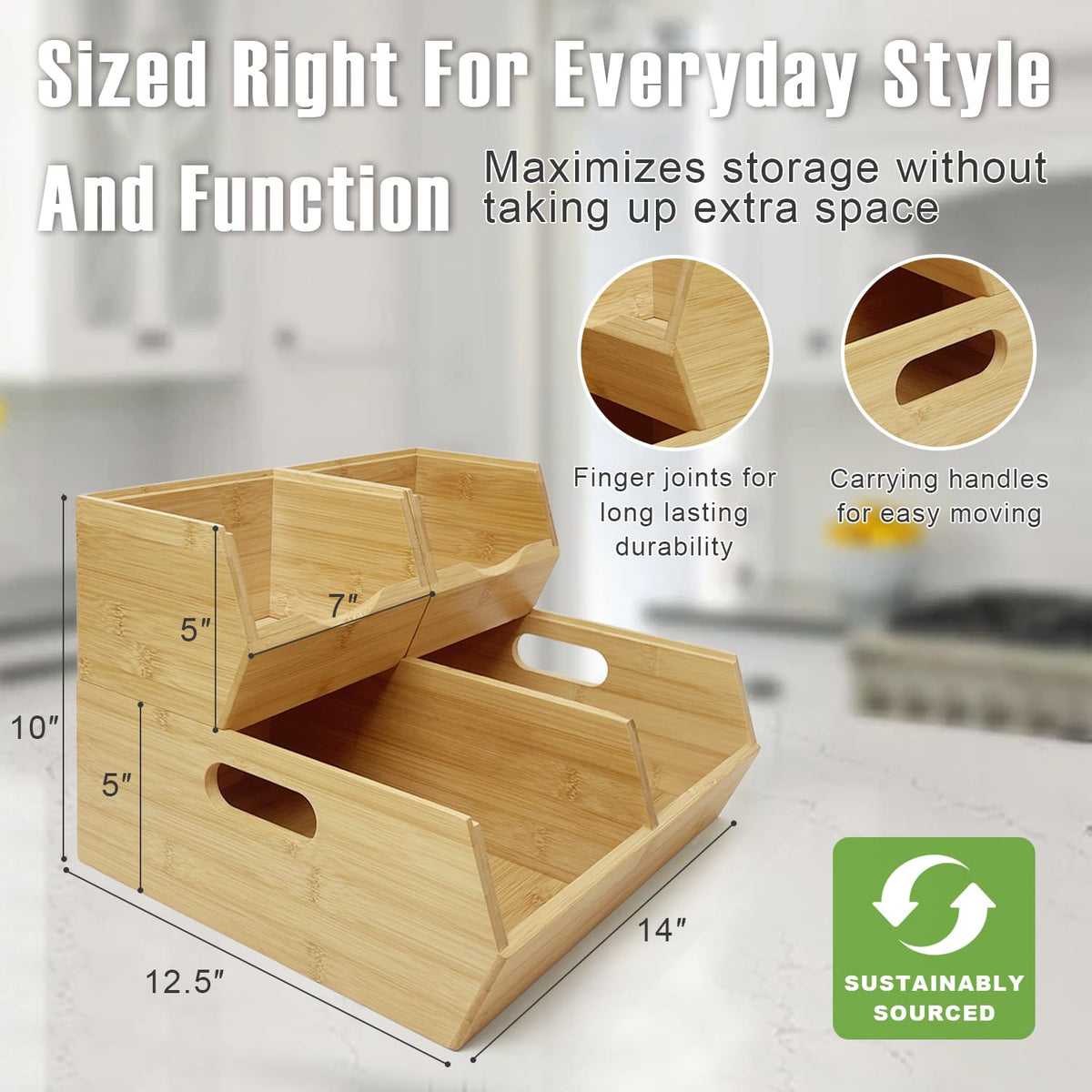 MinBoo bamboo fruit and vegetable storage keeps produce accessible while adding natural warmth to your counter