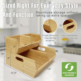 MinBoo bamboo fruit and vegetable storage keeps produce accessible while adding natural warmth to your counter