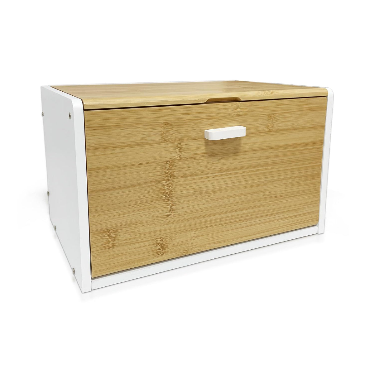 MinBoo bamboo bread box dimensions show organized counter space.
