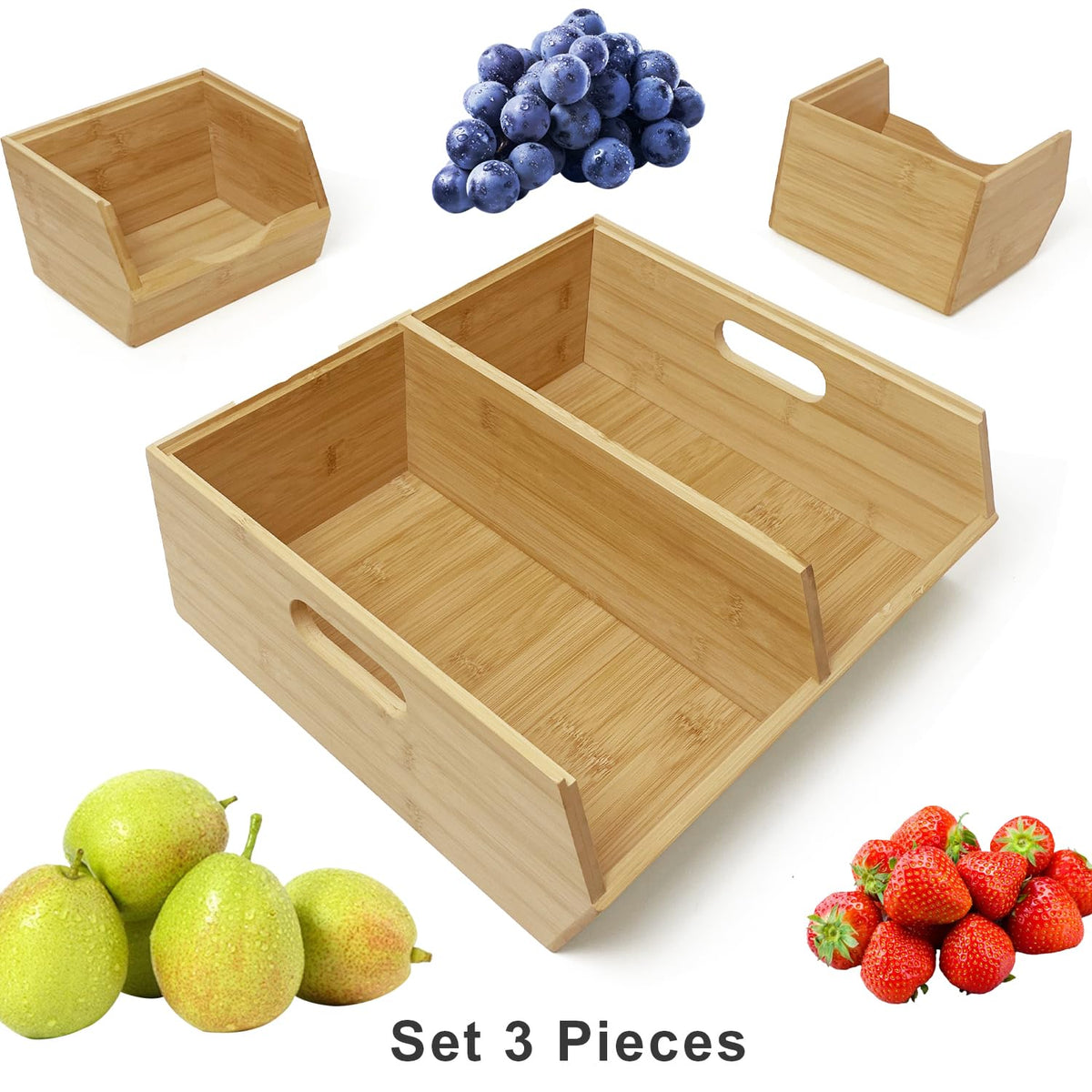 MinBoo minimalist bamboo texture complements various decors while keeping foods organized