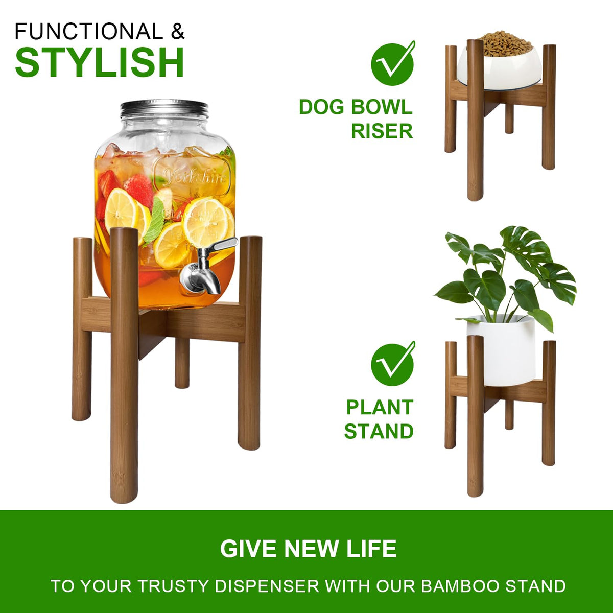 MinBoo multi-function stand supporting jars, pitchers, plants, or bowls