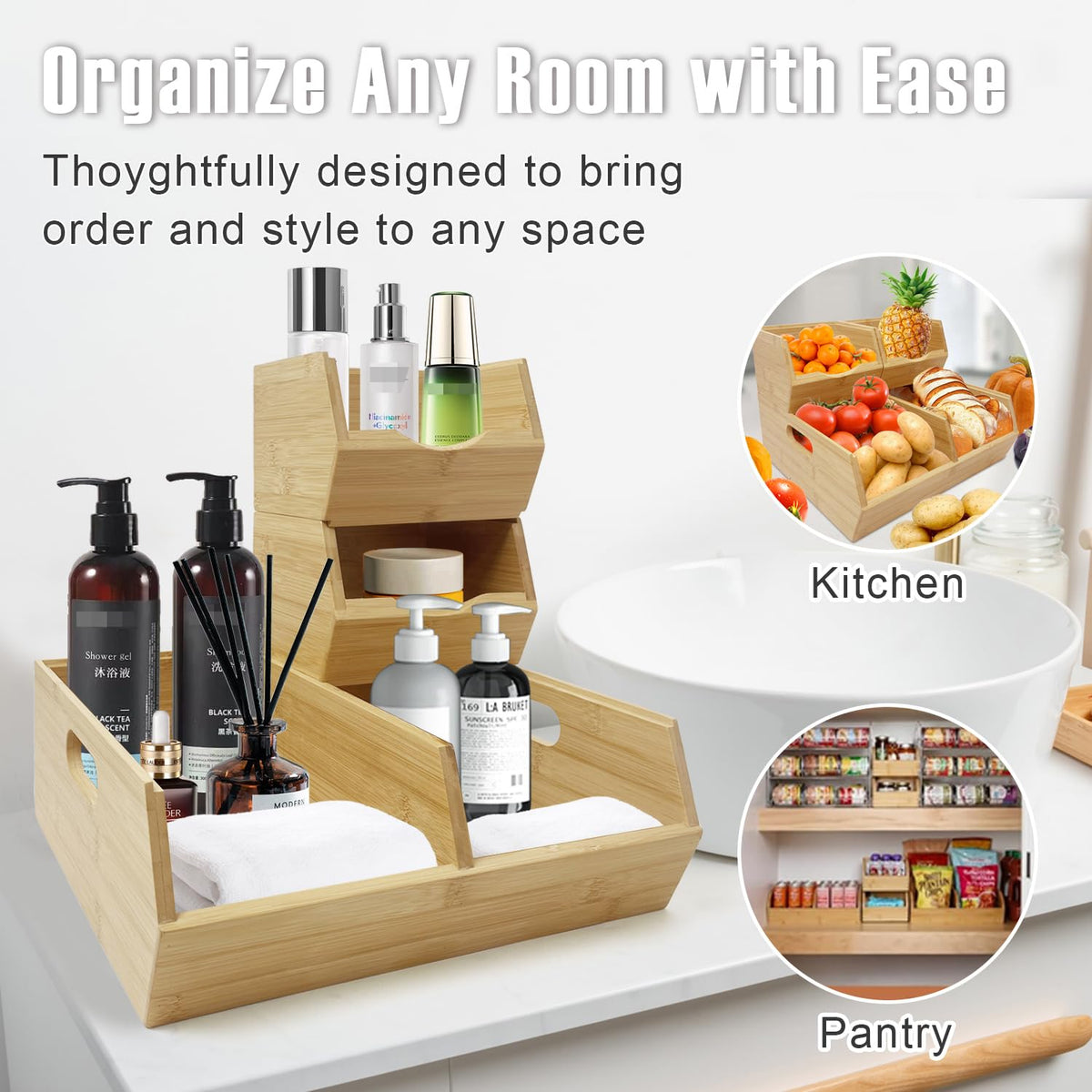 MinBoo natural bamboo material offers a durable, eco-friendly finish that resists moisture