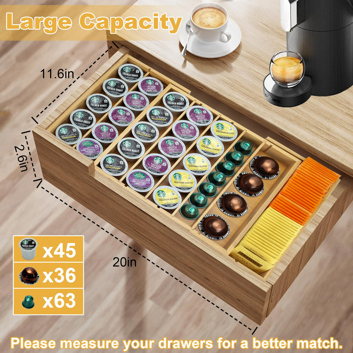 MinBoo versatile kitchen organizer for coffee, tea, and office supplies.