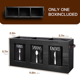 MINCORD flatware holder with metal handles, great for indoor or outdoor dining
