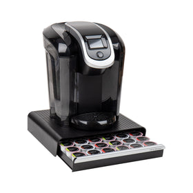 Mind Reader 36-Pod Drawer front view shows organized six-row storage for quick coffee picks