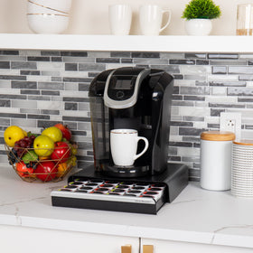 Mind Reader 36-Pod Drawer side view highlighting compact footprint on countertop