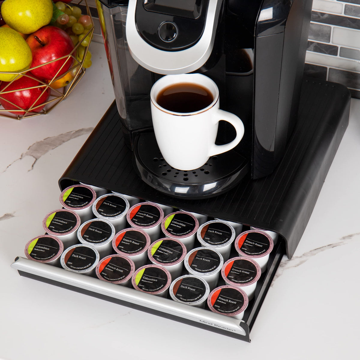 Mind Reader 36-Pod Drawer with pods ready for quick selection
