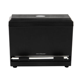 Mind Reader black plastic finish highlights durable, space-saving countertop organization.