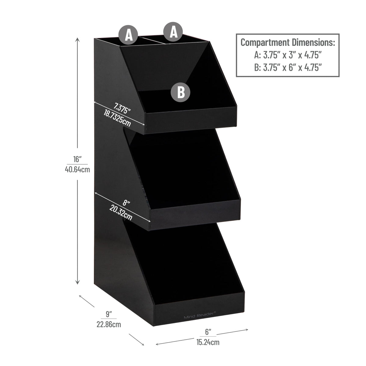 Mind Reader top-view clear layout for quick access to pods, tea, and creamers
