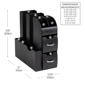 Mind Reader Cup and Condiment Station, interior compartments, ideal for tea bags and condiments.