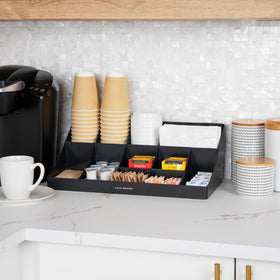 Mind Reader Cup and Condiment Station top view showing organized layout for efficient access