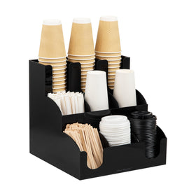 Mind Reader Cup and Condiment Station top view for tidy beverage service.