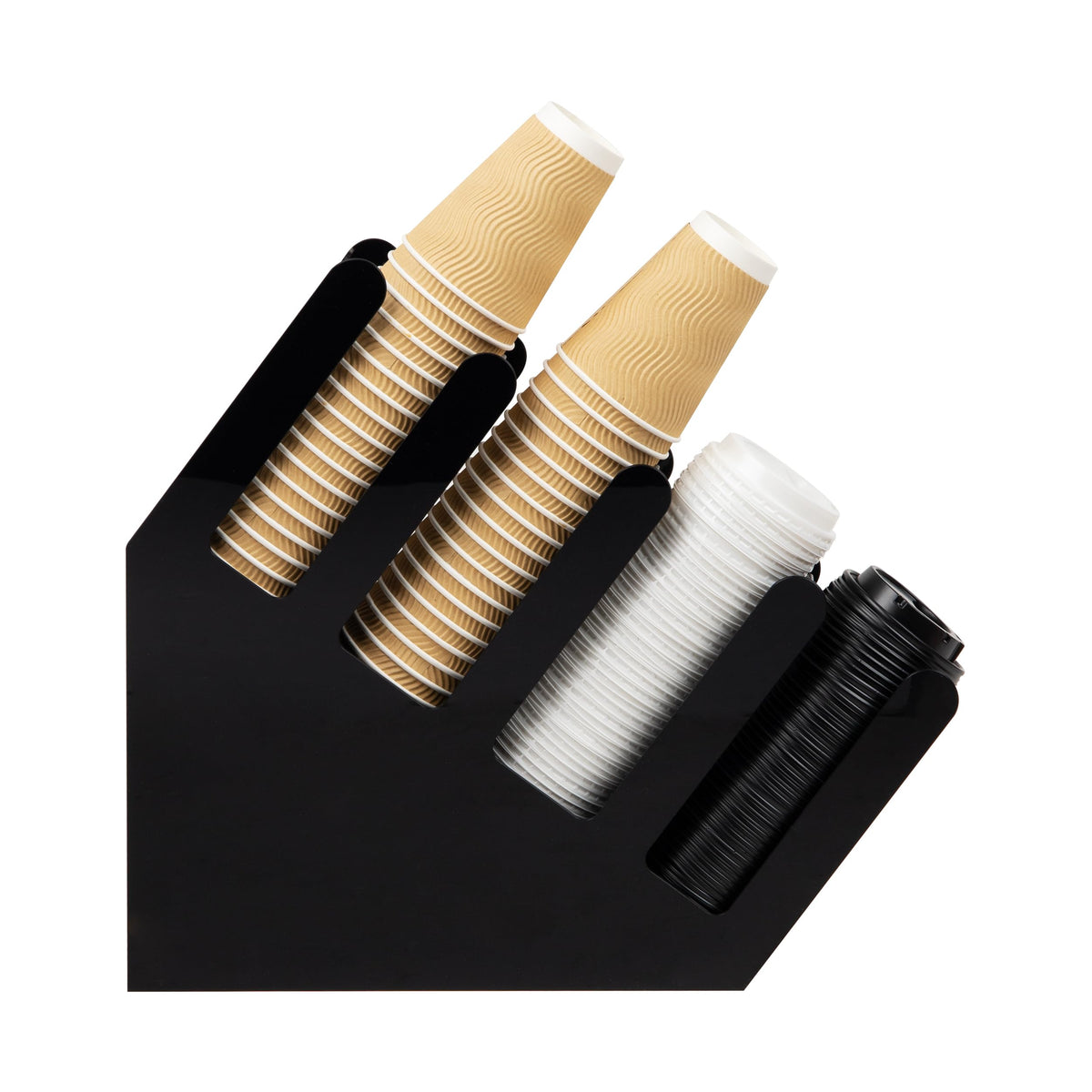 Mind Reader Foundation Collection display adds tidy, stylish appeal to a coffee bar.