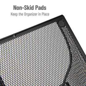 Mind Reader metal mesh close-up emphasizing sturdy construction and easy cleaning