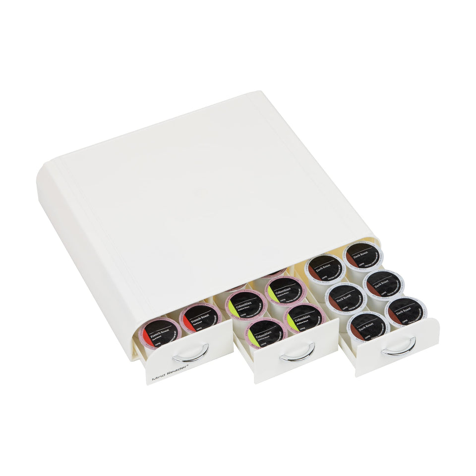 Mind Reader pod organizer with 36-pod capacity keeps coffee zones organized and ready