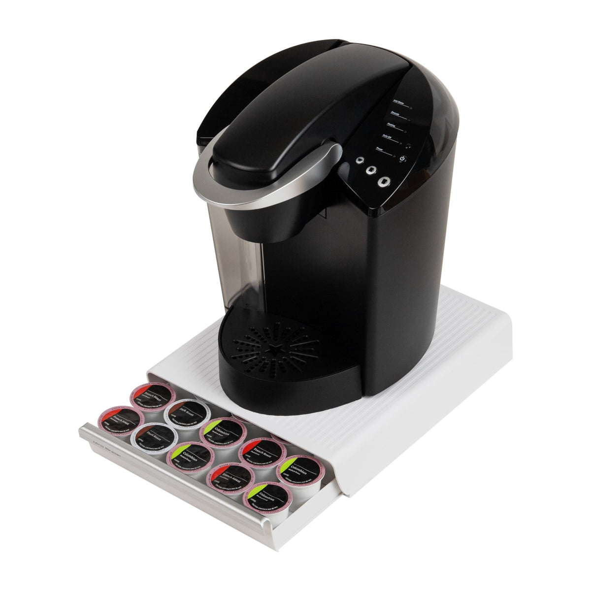 Mind Reader drawer with rubber feet offers stable, slip-free countertop storage