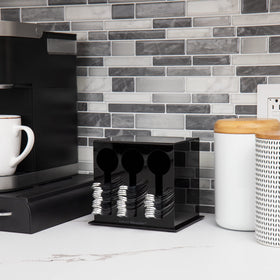Mind Reader silverware organizer with three compartments separates wrapped and unwrapped utensils.