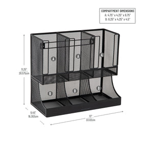 Mind Reader six-compartment setup offers clear visibility for quick restocking