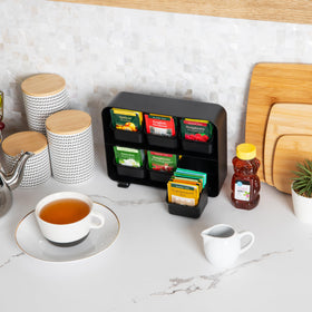Mind Reader tea storage keeps bags organized and easy to browse.