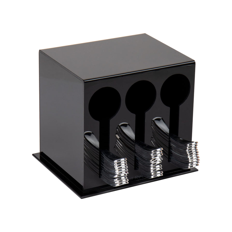 Mind Reader utensil dispenser compact design keeps tableware organized for quick access.