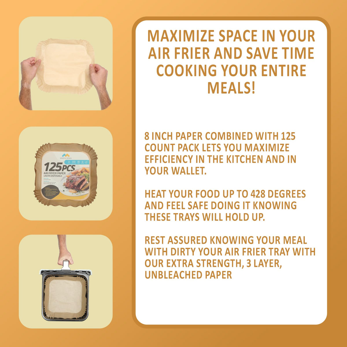 Mindful Design liners work in ovens or microwaves for fast cleanup.