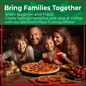 Mindful Design pizza cutter wheel ergonomic handle for comfortable, secure grip.