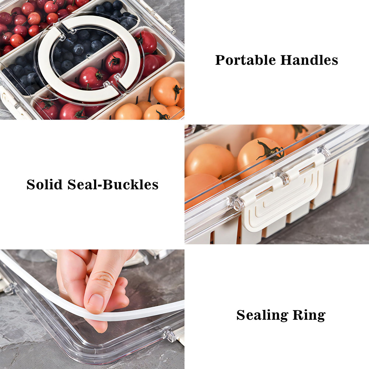 MineSign clear fridge storage box showing contents at a glance.