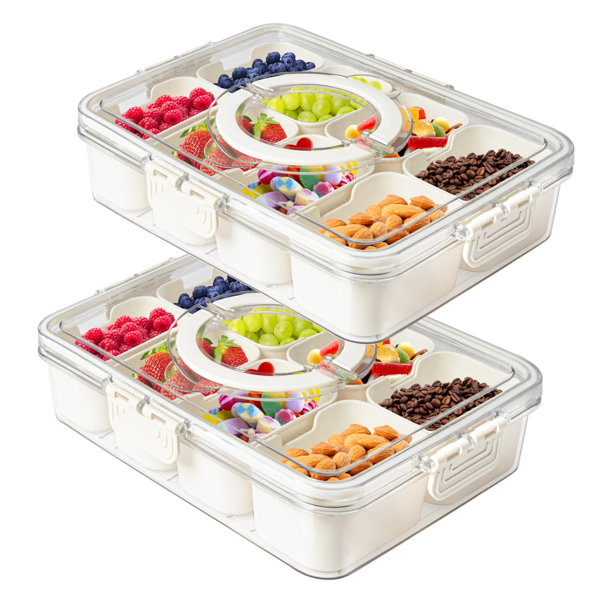 MineSign Snackle Box front view shows easy serving and organized portions.