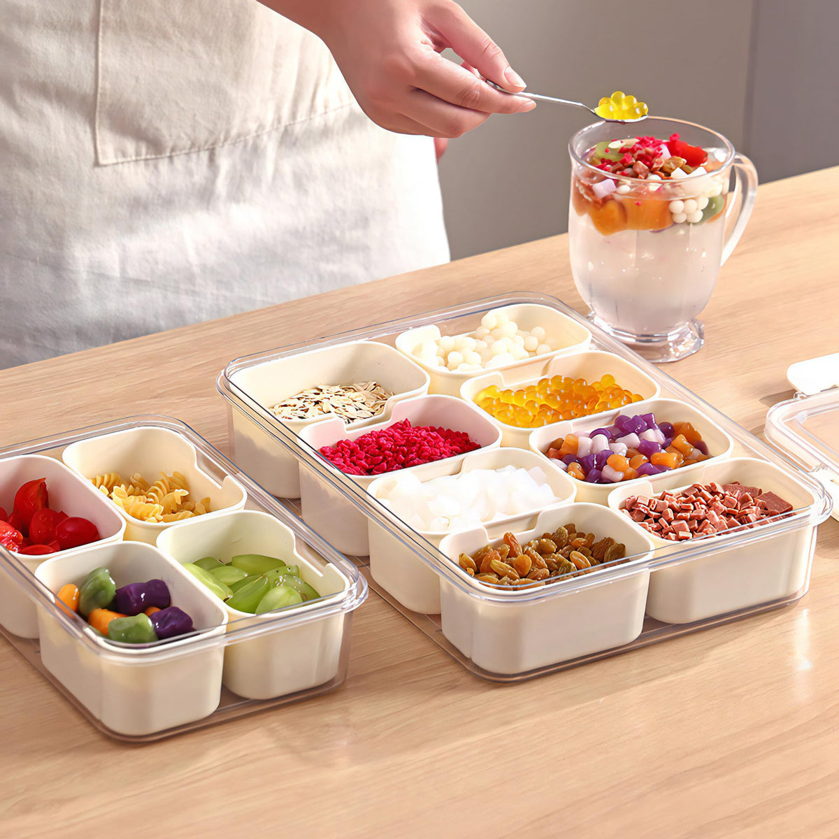 MineSign Snackle Box lids closed for secure freshness.
