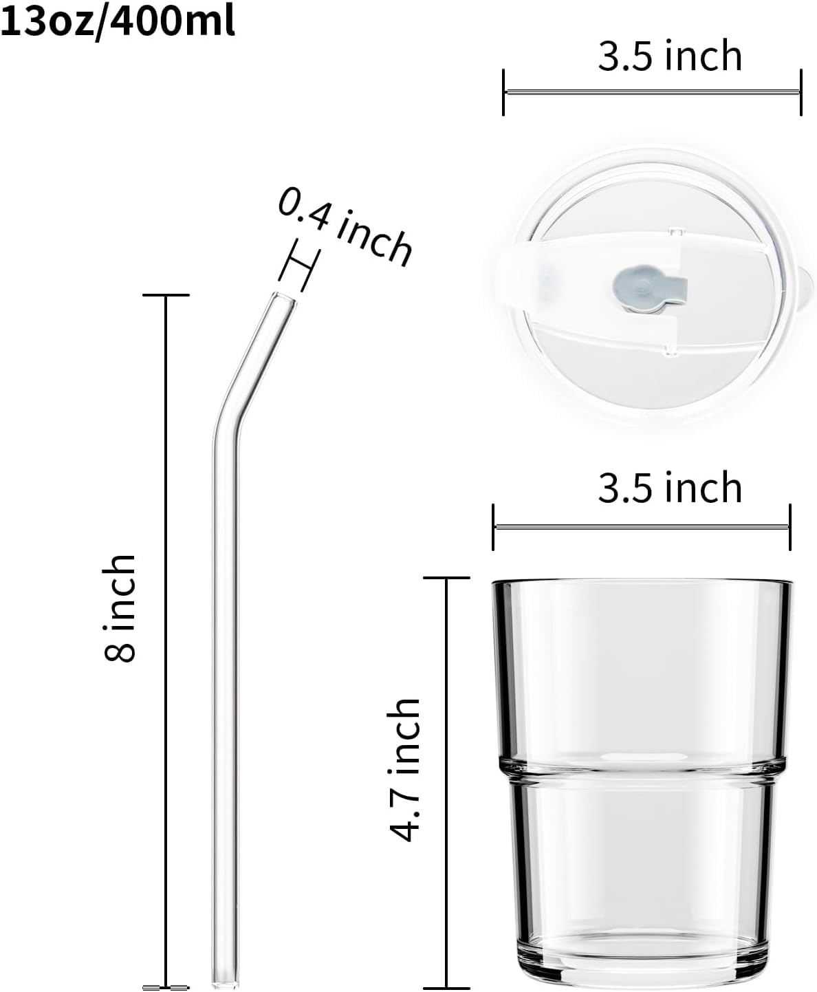 MINGHYZYA glass tumbler featuring leak-proof lid to prevent spills.
