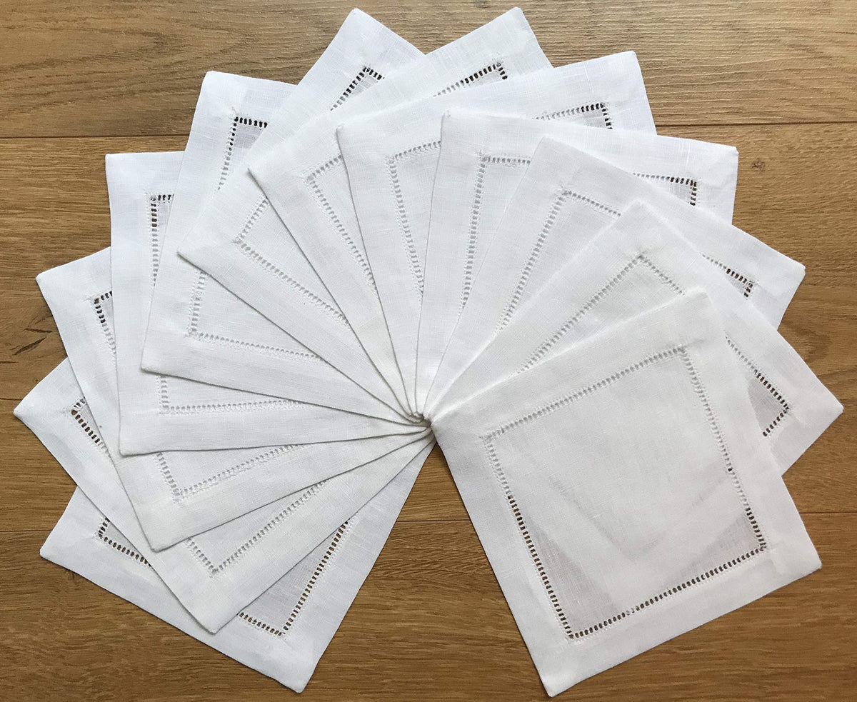 Minhcraft 50-pack of white linen napkins for bulk party use