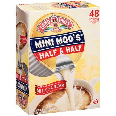 Mini Moo's Land O Lakes Half and Half single-serve creamer for quick coffee.