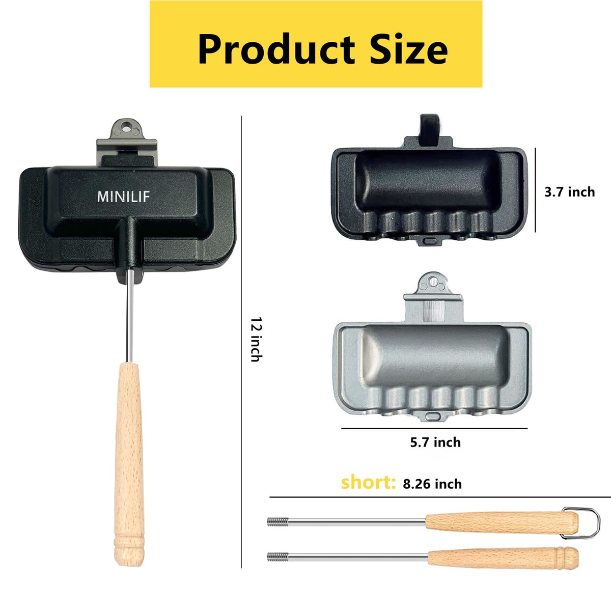 MINILIF sandwich maker with non stick coating for easy cooking and cleaning.