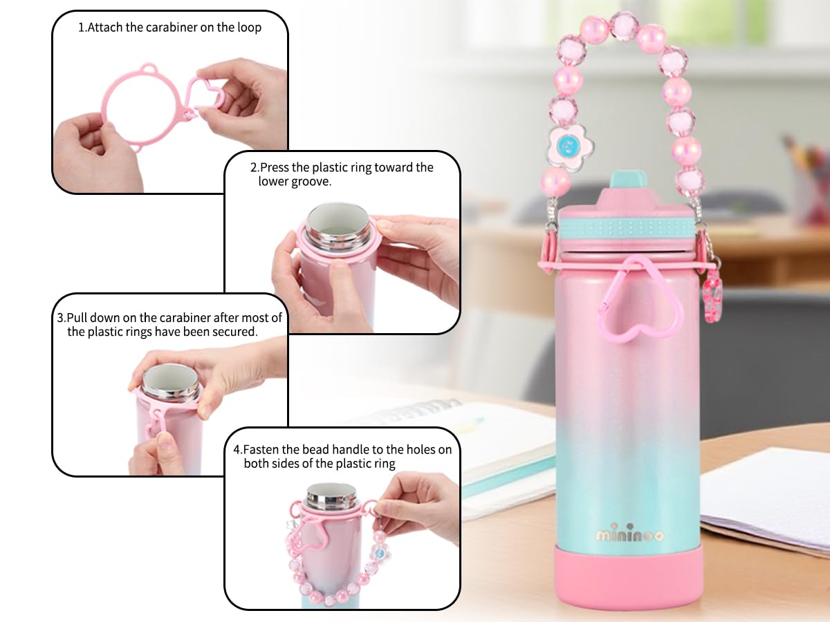 Mininoo heart carabiner clips to bags for easy access