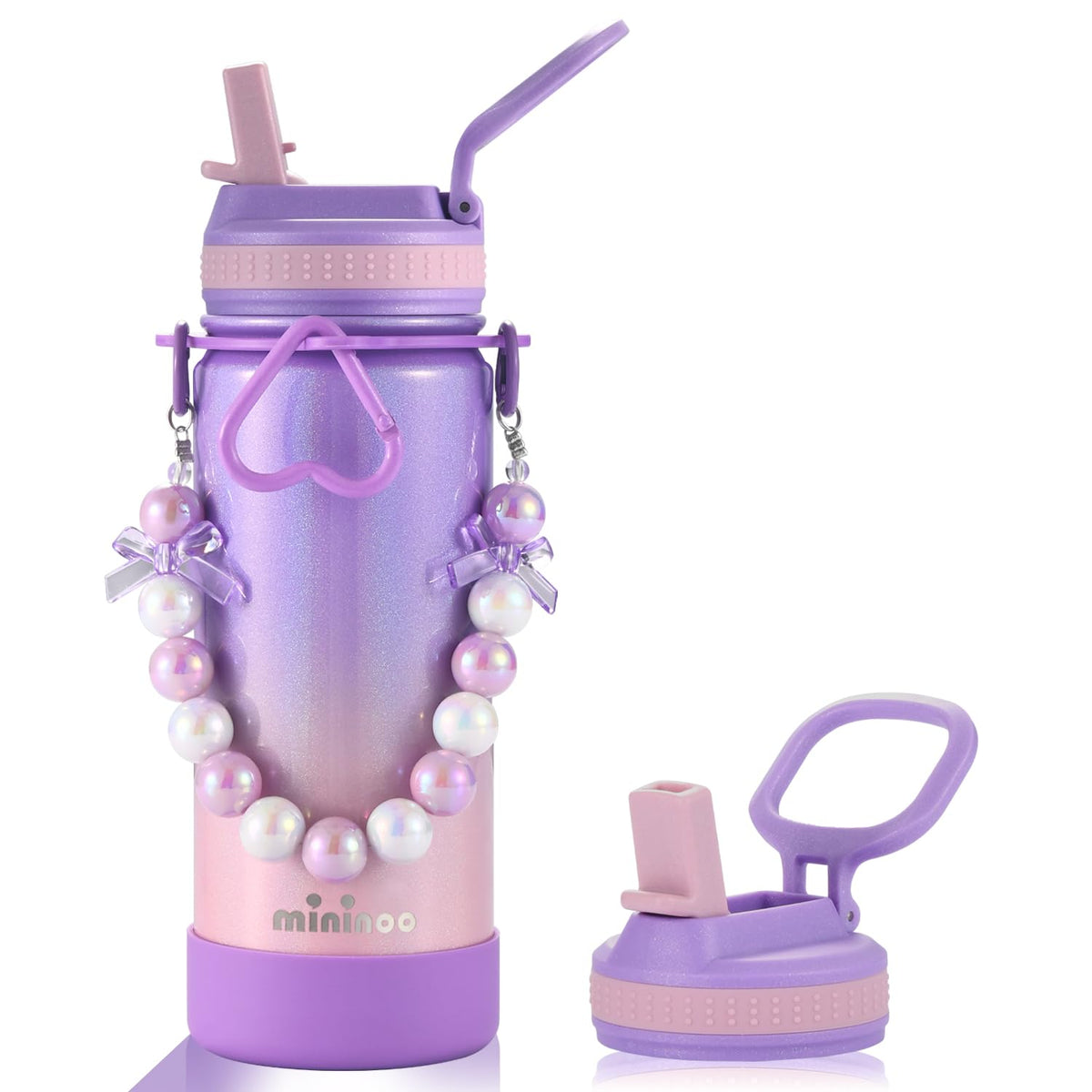 Mininoo water bottle with ceramic-lined insulation preserves flavor during school days.
