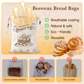 Ministrouetion bread in bag shot demonstrates space for sourdough and baguettes