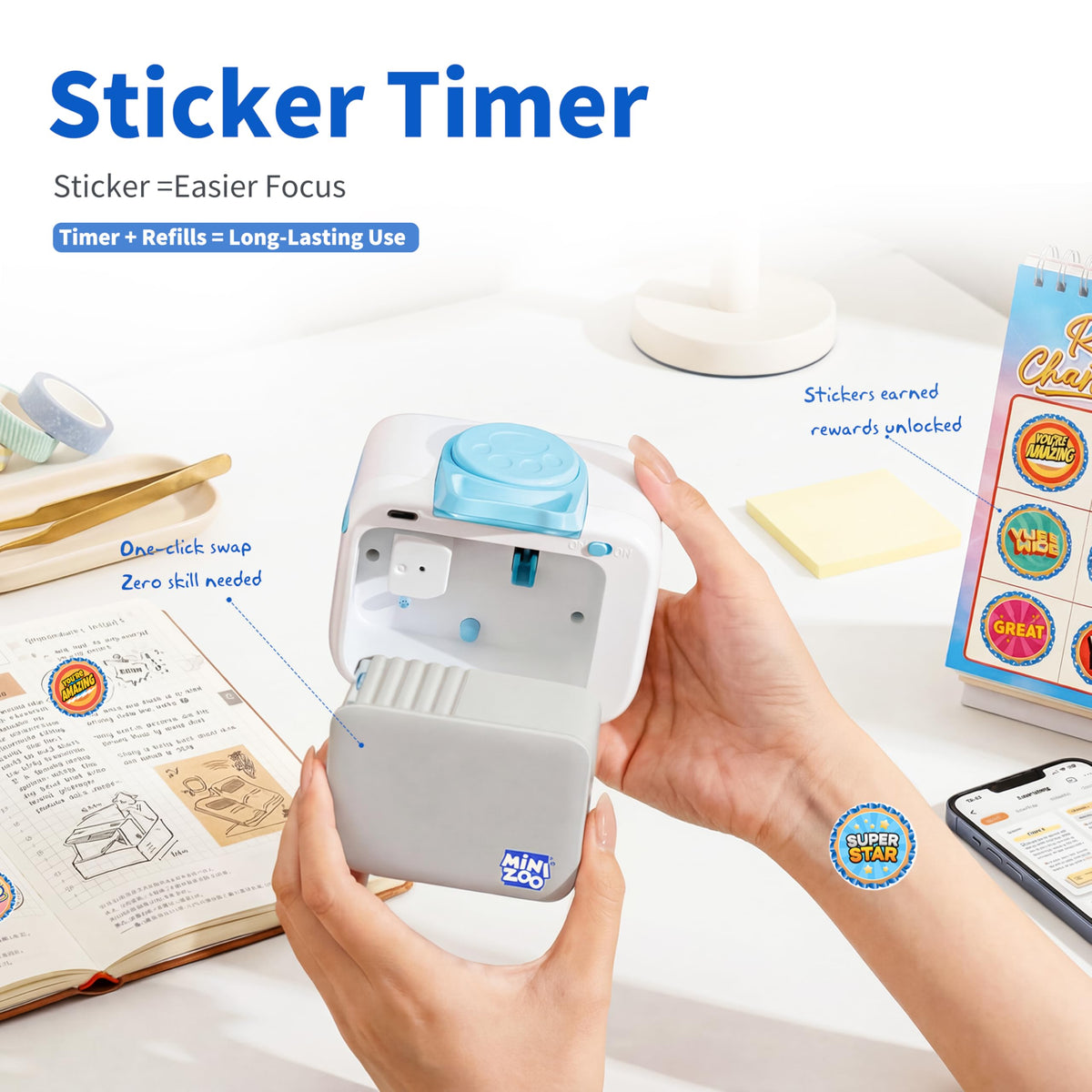 Minizoo Sticker Timer is ideal for home and classroom routines.