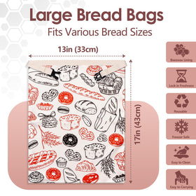 MINO ANT Beeswax Bread Bags with beeswax-lined inner simplify cleaning after use.