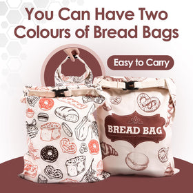 MINO ANT Beeswax Bread Bags closed by snap-fastener, easy to carry.