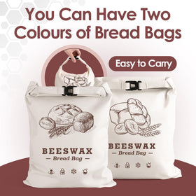 Bag with snap-fastener closure and built-in handle for easy carrying.