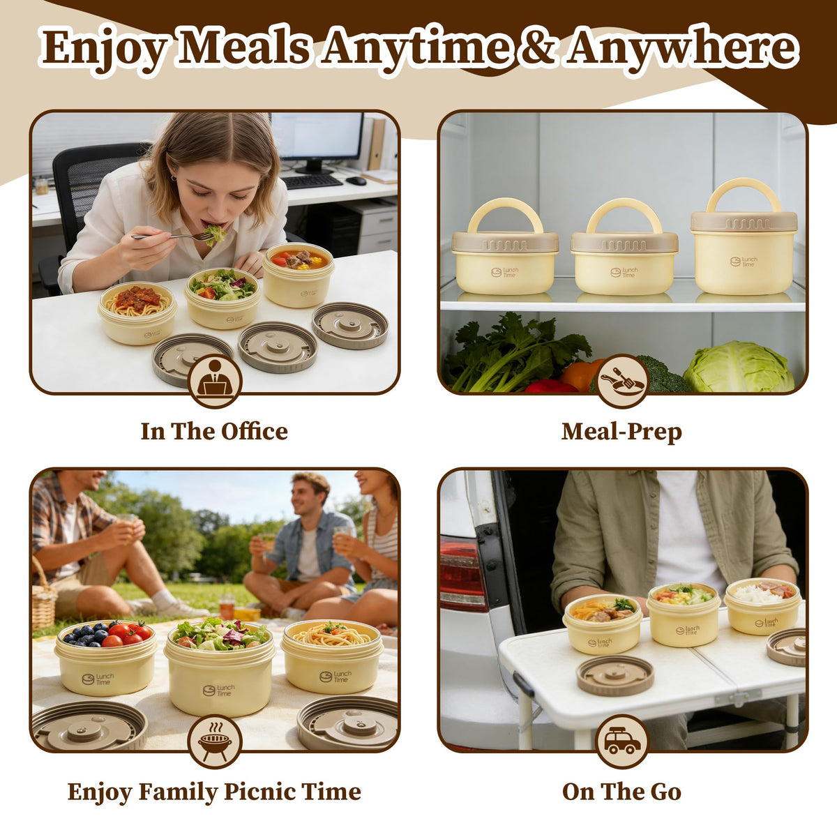 MINSEAD bento boxes ready for work lunches, compact stackable design.