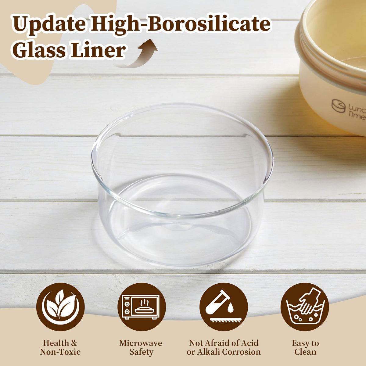 MINSEAD bento box lid seal close-up shows silicone gasket for spill-free transport.