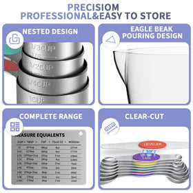 Minteem double-ended spoons ensure accurate measurements for dry ingredients and liquids.