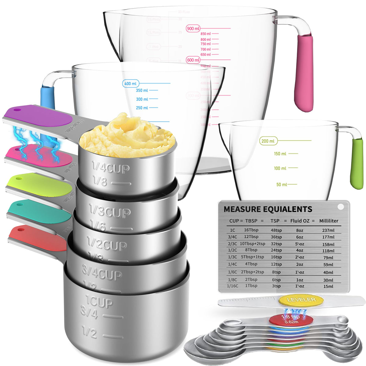 Minteem magnetic cups stack neatly for fast access and space-saving storage.