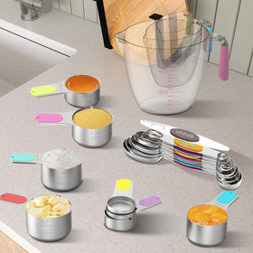 Minteem 2-cup plastic cup adds versatile measurement options.