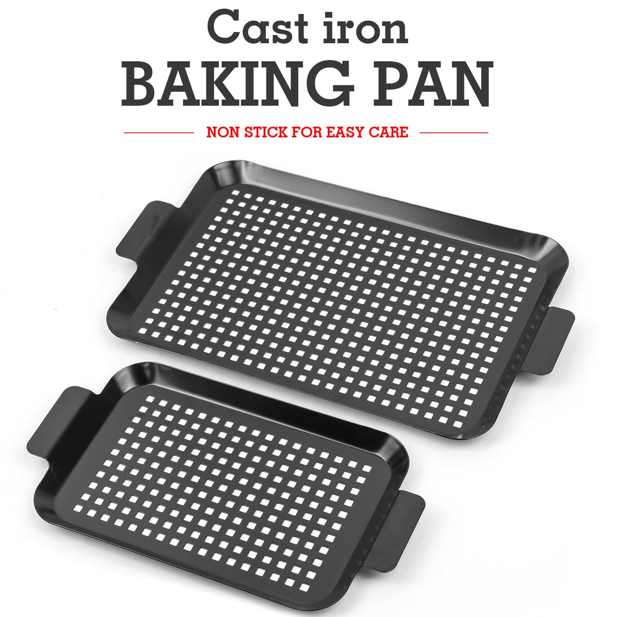 Minyuexia grill tray set easy-clean design after cooking with soap and water.